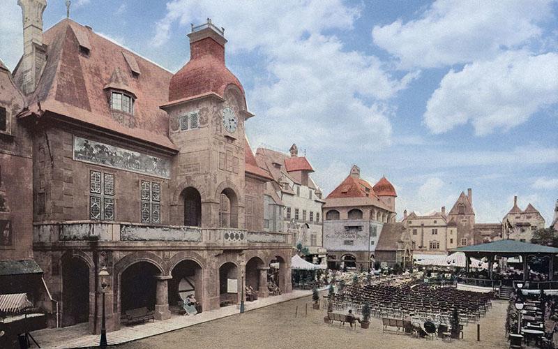 156. Picturesque World's Fair - Interior View in Old Vienna - Chicago's  1893 Worlds Fair